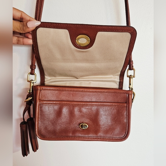Coach Legacy Leather Penny Crossbody Bag in Cognac Brown - Picture 7 of 10